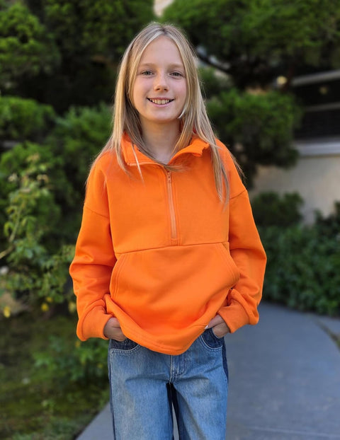Arshiner Girls Half Zip Sweatshirt Fleece Quarter Pullover