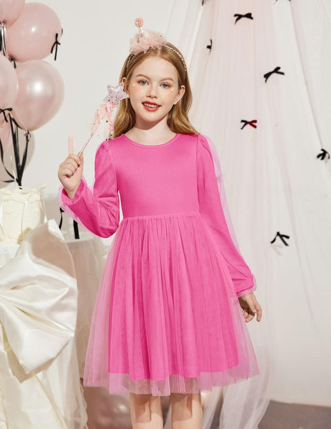 Arshiner Toddler Girls V Back Tutu Dress Tulle Puff Dresses