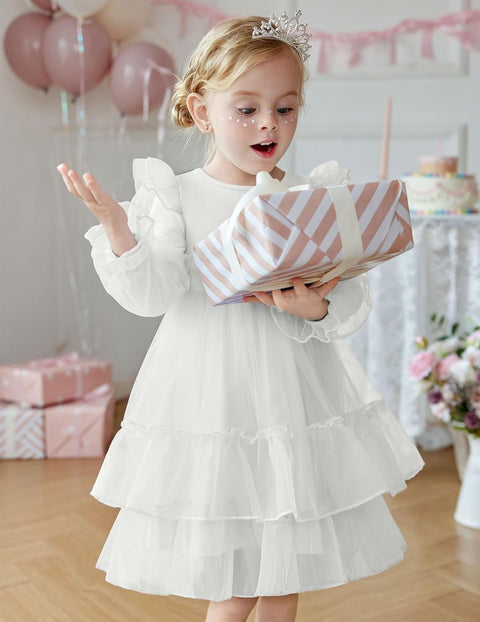 Arshiner Toddler Girls Tiered Tutu Dress Fall Formal Dresses