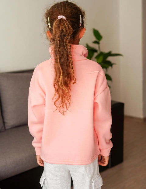 Arshiner Girls Half Zip Sweatshirt Fleece Quarter Pullover