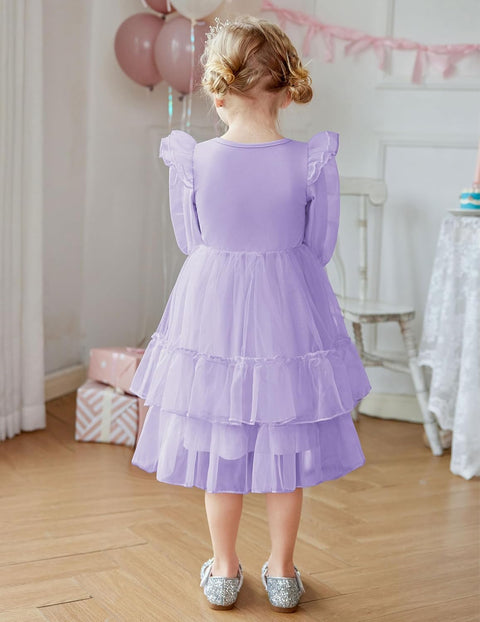Arshiner Toddler Girls Tiered Tutu Dress Fall Formal Dresses