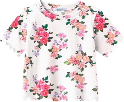 Arshiner Toddler Girls Clothes Ruffle Short Sleeves Crewneck Tops and Shorts with Pockets Cute Summer 2 Pieces Short Sets
