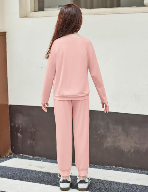 Arshiner Girls 2 Piece Outfits Long Sleeve Sweatsuit Set