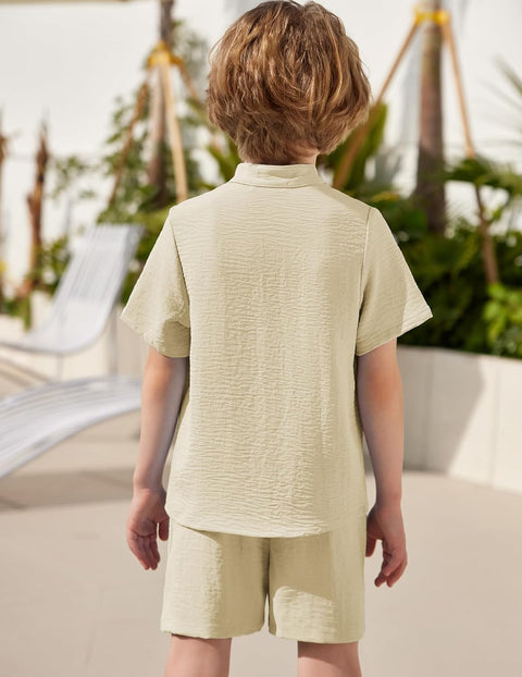 Arshiner Toddler Boys Piece Set Shirt and Shorts Outfits with Pocket 2-8 Years