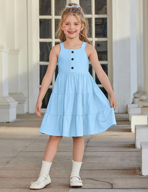 Arshiner Toddler Girl Dresses Casual Sleeveless Swing Flowy Sundress