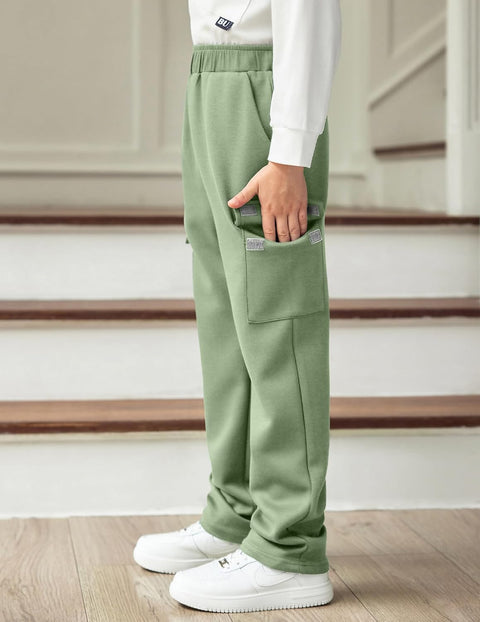 Arshiner Boys Cargo Pants Kids Elastic Waist Casual Athletic Jogger