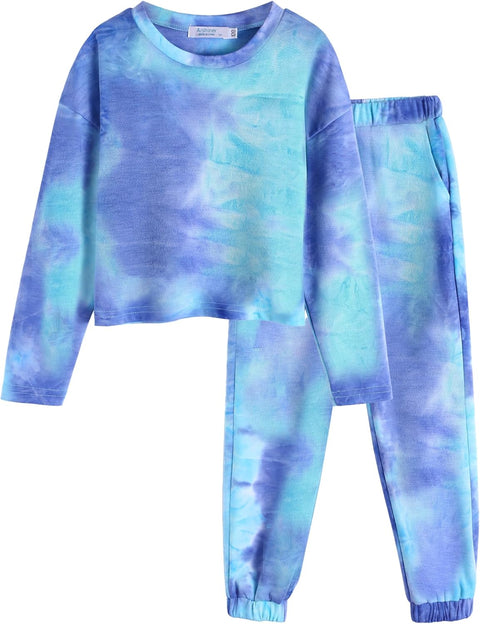 Arshiner Girls 2 Piece Outfits Tie Dye Sweatsuits Set