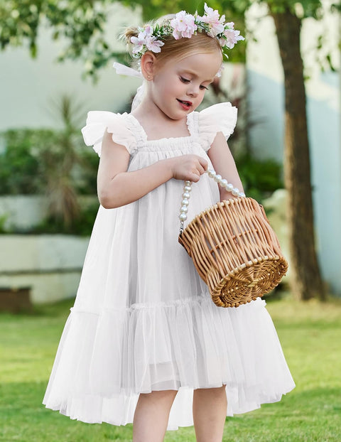Arshiner Toddler Tulle Dress for Girls Layered Tutu Ruffle Dresses