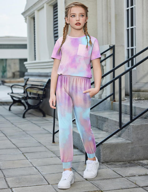 Arshiner Girls 3 Piece Outfits Shirt Dolphin Shorts and Pant Sets