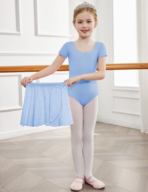 Arshiner Girls Sequin Ballet Leotards Combo Irregular Hem Dance Dresses