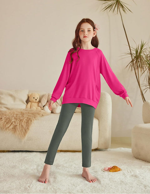 Arshiner Girls Long Sleeve Shirts with Pockets