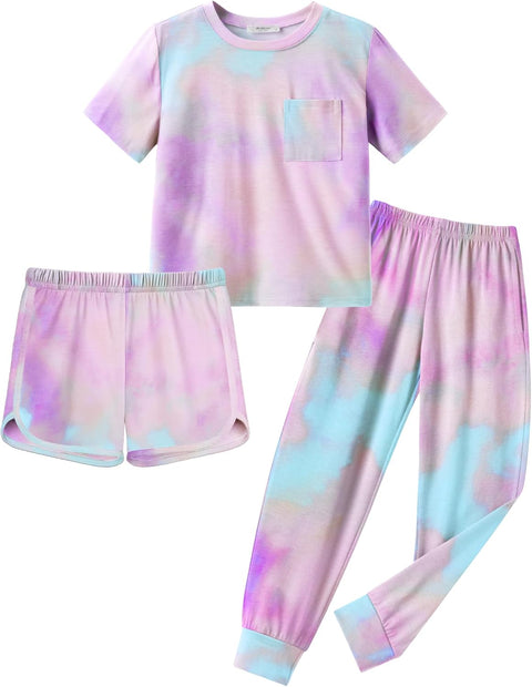 Arshiner Girls 3 Piece Outfits Shirt Dolphin Shorts and Pant Sets
