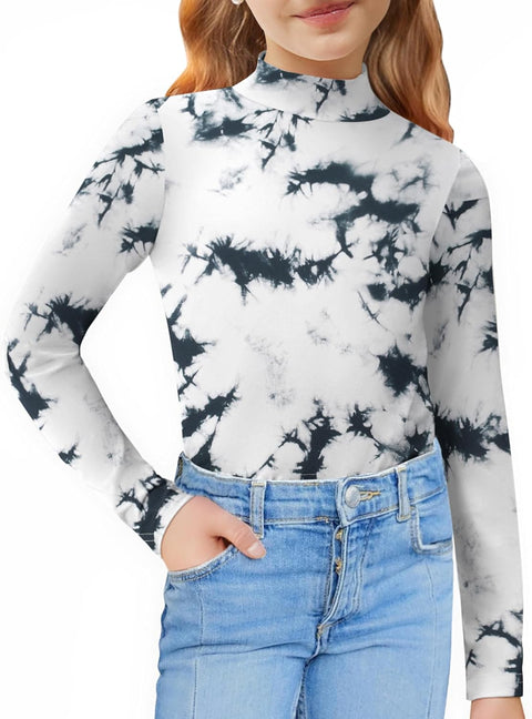 Arshiner Girls Long Sleeve Mock Turtleneck Shirts Slim Fit Casual Layer Top