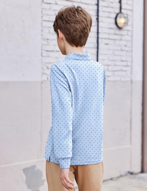 Arshiner Boys Long Sleeve Polo Shirt Uniform Shirt