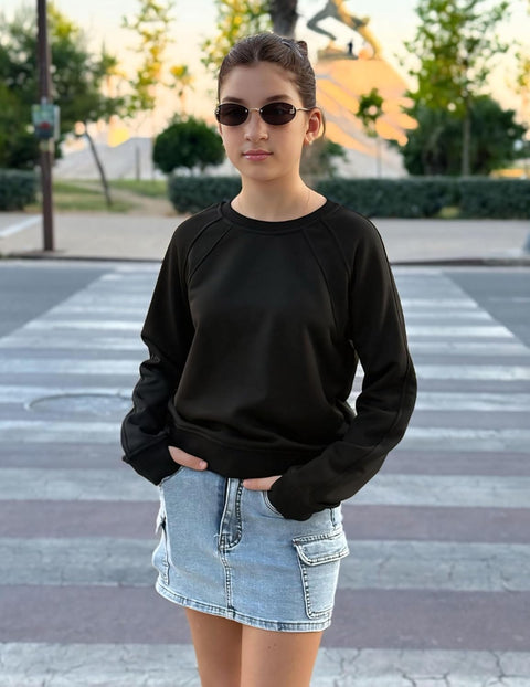 Arshiner Girls Sweatshirt Crop Tops Cropped Ribbed Shirts