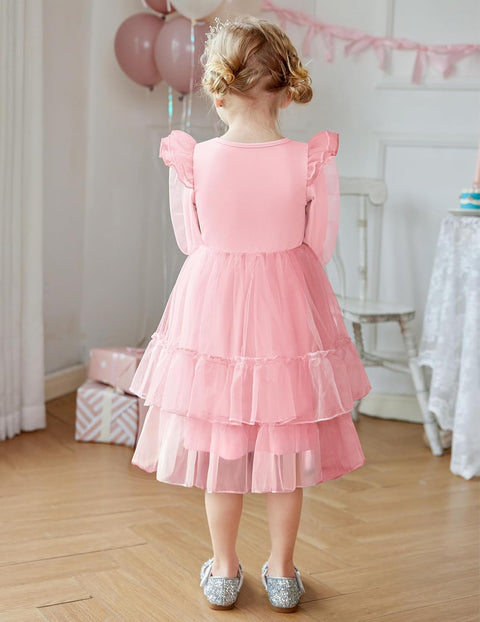 Arshiner Toddler Girls Tiered Tutu Dress Fall Formal Dresses