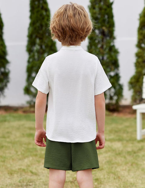Arshiner Toddler Boys Piece Set Shirt and Shorts Outfits with Pocket 2-8 Years