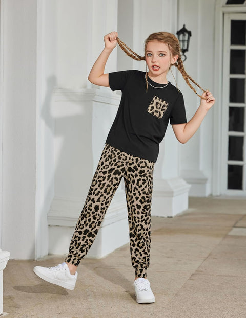Arshiner Girls 3 Piece Outfits Shirt Dolphin Shorts and Pant Sets