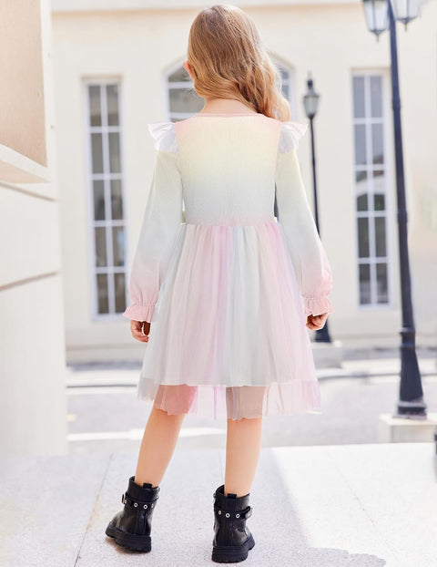 Arshiner Girls Tulle Dresses with Bow Tie Party Dress