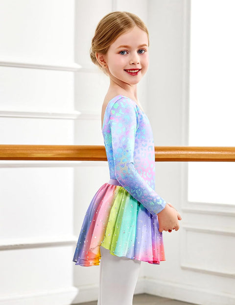 Arshiner Girls Ballet Leotards with Chiffon Dance Skirt