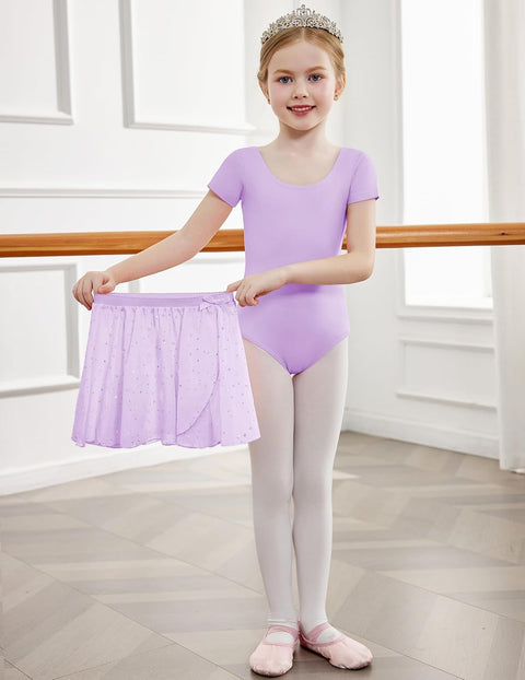 Arshiner Girls Sequin Ballet Leotards Combo Irregular Hem Dance Dresses