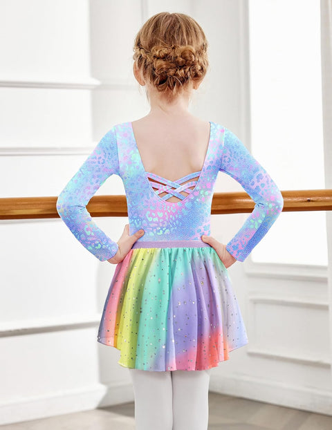 Arshiner Girls Ballet Leotards with Chiffon Dance Skirt