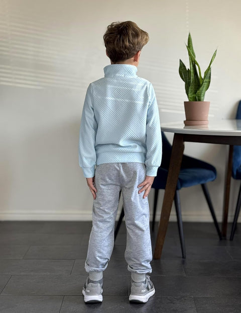 Arshiner Boys Half Zip Sweatshirt and Pants Outfit 2Pcs Set