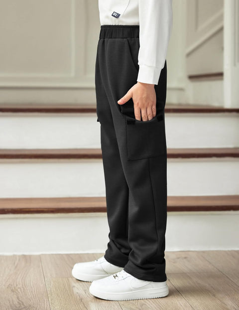 Arshiner Boys Cargo Pants Kids Elastic Waist Casual Athletic Jogger