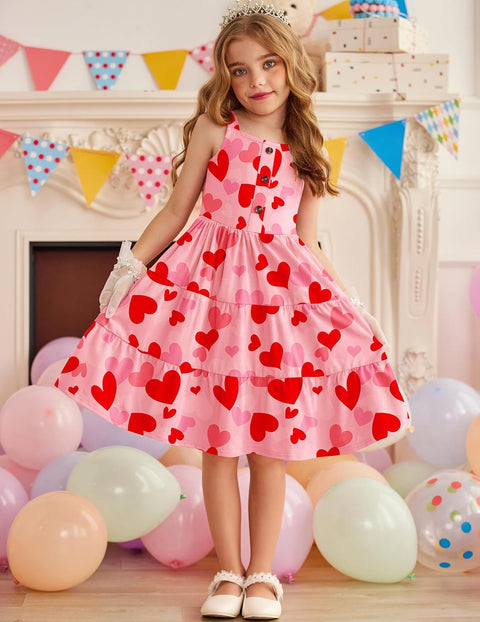 Arshiner Toddler Girl Dresses Casual Sleeveless Swing Flowy Sundress