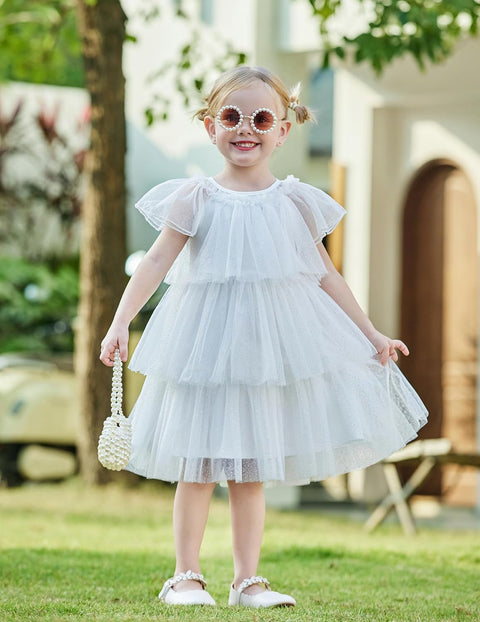 Arshiner Girls Tulle Dress Toddler Layered Tutu Dresses