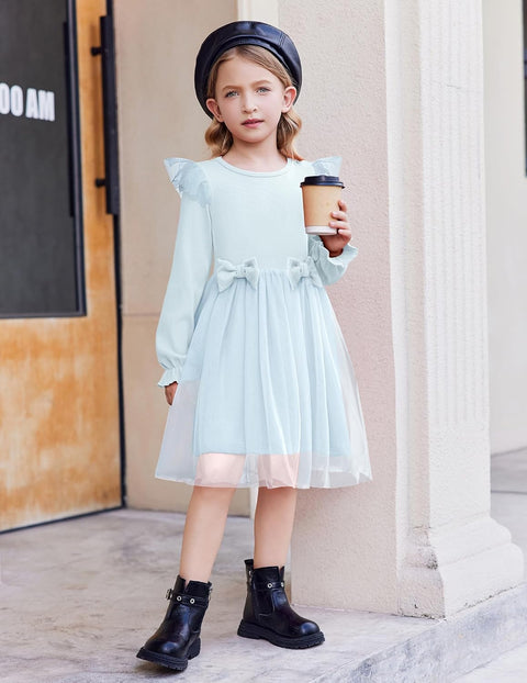 Arshiner Girls Tulle Dresses with Bow Tie Party Dress
