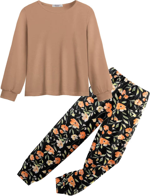 Arshiner Girls 2 Piece Outfits Fashion Tracksuits Jogger Set