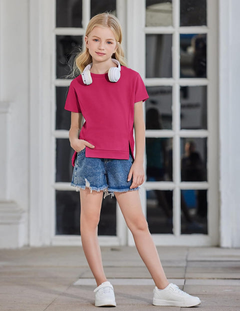 Arshiner Girls 2 Piece Outfit Short Sleeve T-Shirt and Shorts Set