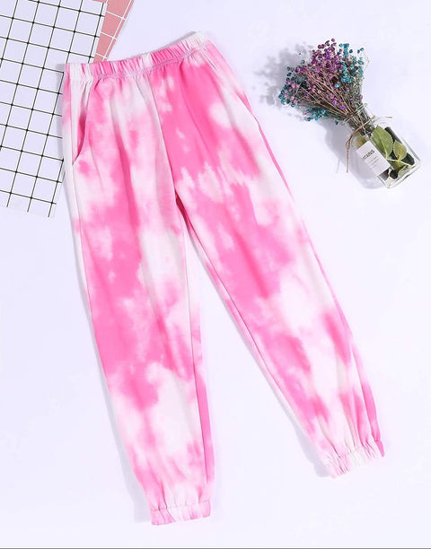 Arshiner Kids Girls Tie Dye Joggers Comfort Loose Sweatpants
