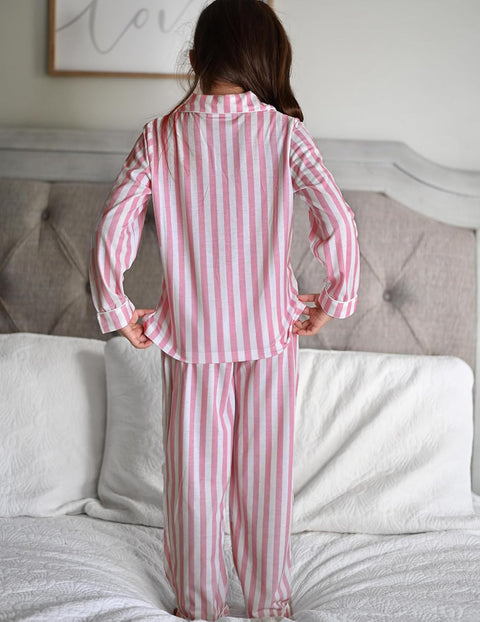 Arshiner Pajamas Set for Girls Plaid Long Sleeve Lounge Set