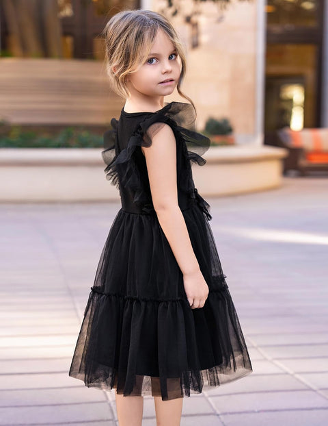 【2-6T】Arshiner Toddler Tutu Dress Girls Tulle Ruffle Bowknot Dresses