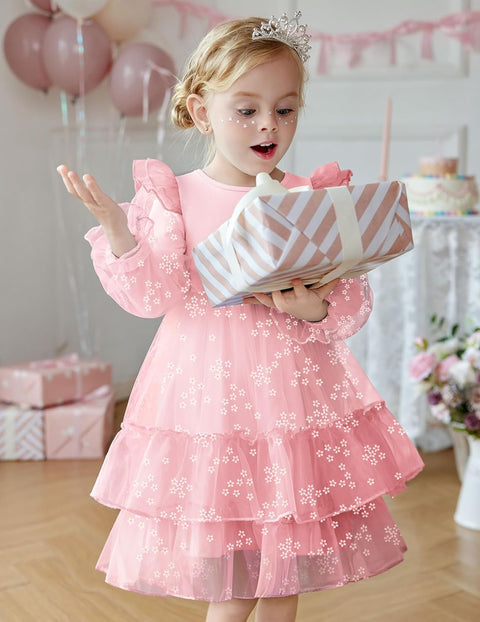 Arshiner Toddler Girls Tiered Tutu Dress Fall Formal Dresses