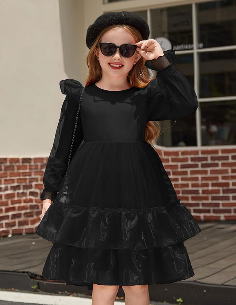 Arshiner Toddler Girls Tiered Tutu Dress Fall Formal Dresses