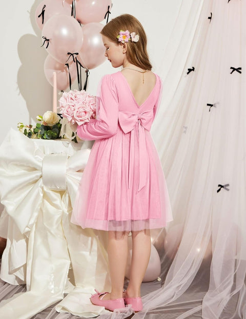 Arshiner Toddler Girls V Back Tutu Dress Tulle Puff Dresses