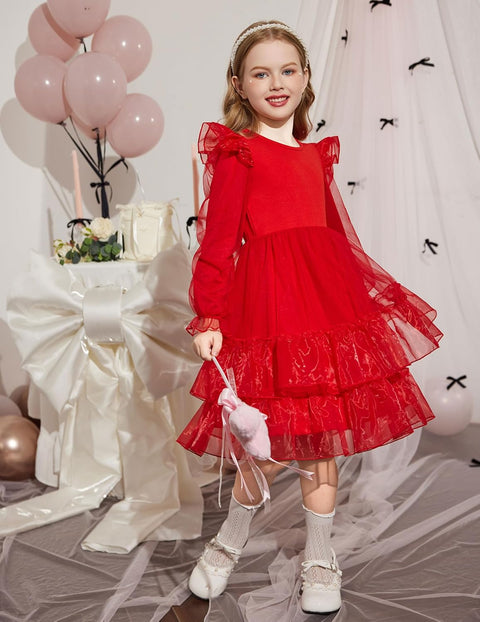 Arshiner Toddler Girls Tiered Tutu Dress Fall Formal Dresses