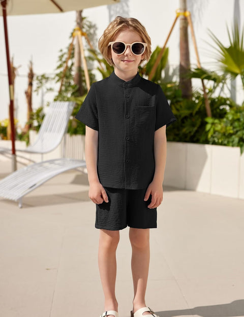 Arshiner Toddler Boys Piece Set Shirt and Shorts Outfits with Pocket 2-8 Years