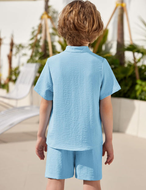 Arshiner Toddler Boys Piece Set Shirt and Shorts Outfits with Pocket 2-8 Years