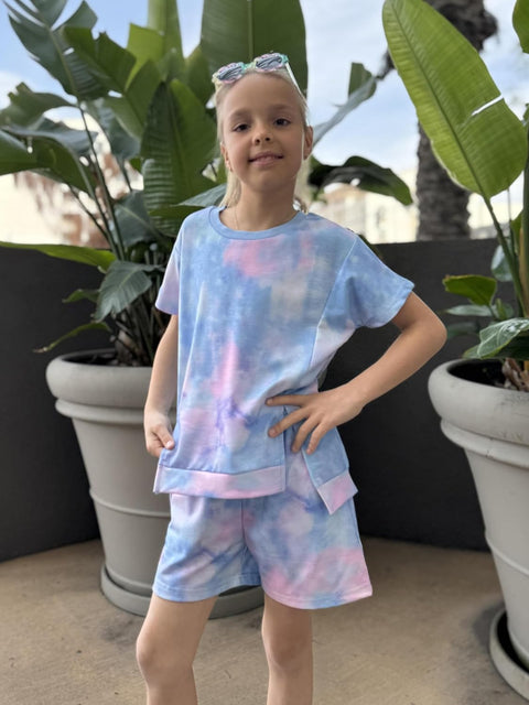 Arshiner Girls 2 Piece Outfit Short Sleeve T-Shirt and Shorts Set