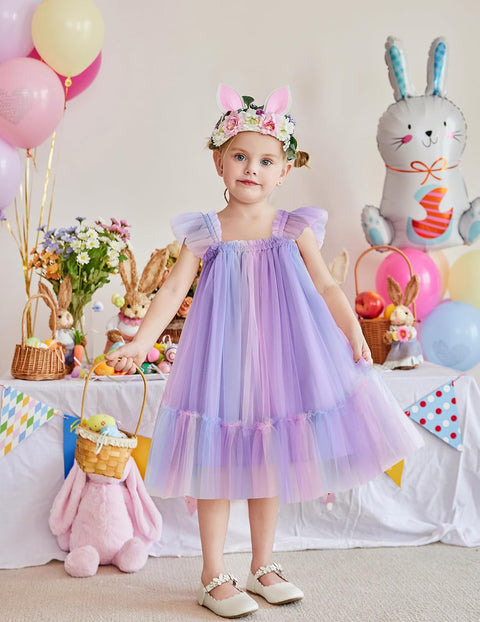 Arshiner Toddler Tulle Dress for Girls Layered Tutu Ruffle Dresses
