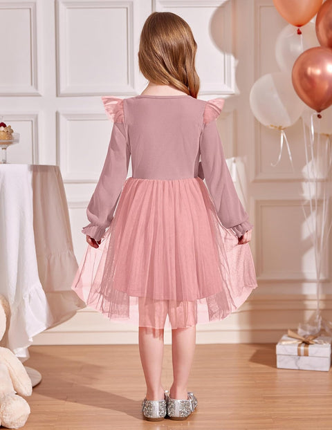 Arshiner Girls Tulle Dresses with Bow Tie Party Dress