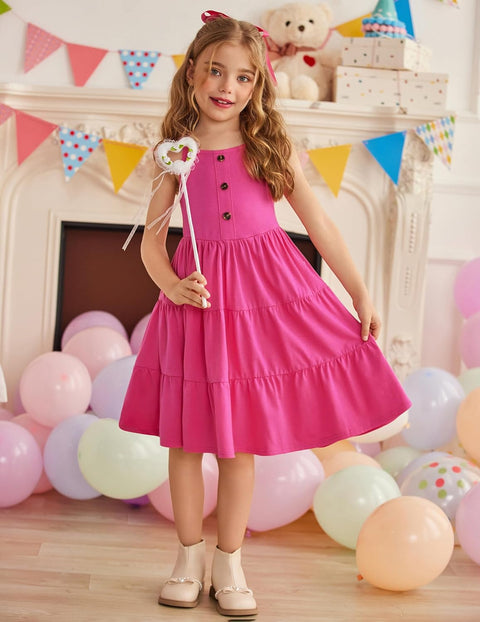 Arshiner Toddler Girl Dresses Casual Sleeveless Swing Flowy Sundress