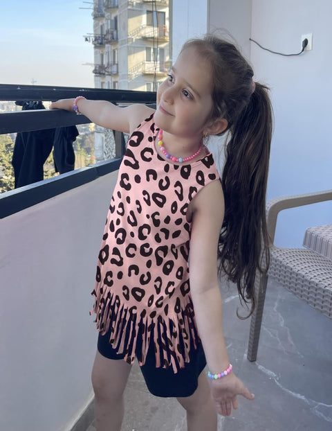 Arshiner Girls Summer Outfits Sleeveless Fringe Tank Top and Elastic Waist Pocketed Shorts Set Girl Clothes 6-14 Years