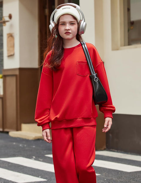 Arshiner Girls 2 Piece Outfits Oversize Sweatshirt and Sweatpant Sets