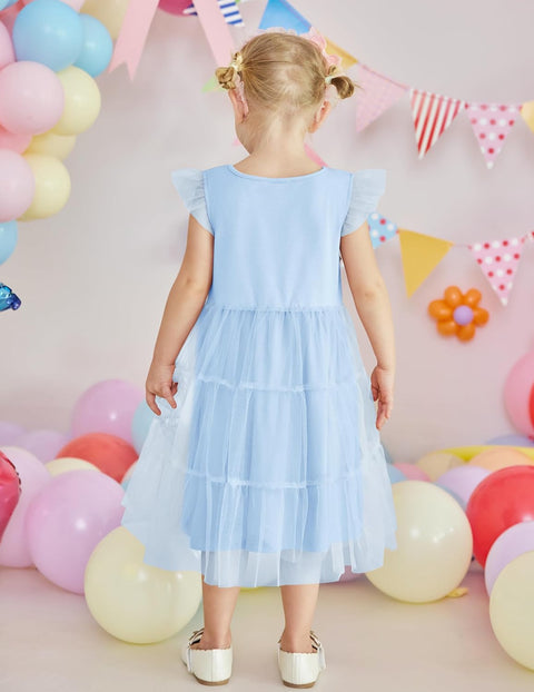 Arshiner Toddler Baby Girl Dress Ruffle Sleeveless Tulle Dresses 2-6