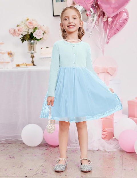 Arshiner Toddler Girls Tutu Dress Long Sleeve Party Dresses
